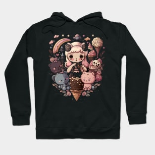 Lovely Bears Goth Them Cute Anime Girl For Bears Lovers Hoodie